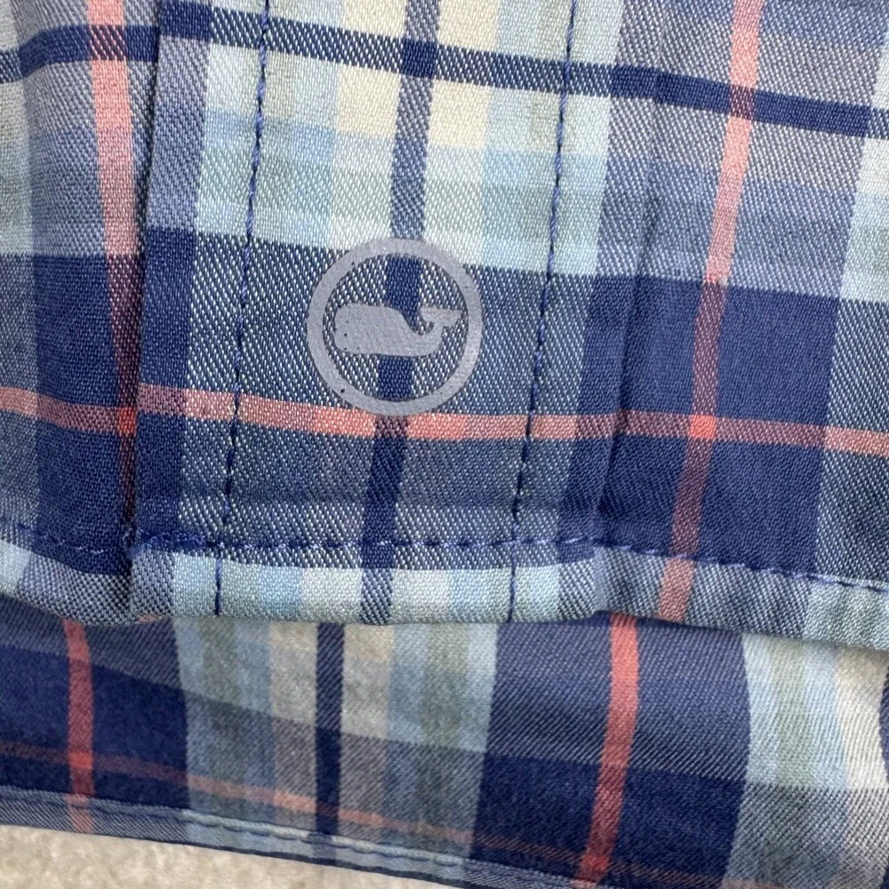 Vineyard Vines On-The-Go Performance Shirt Mens Small Blue Pink Plaid brrr S - Picture 8 of 10